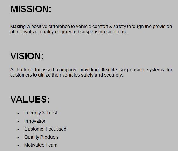 Vision and mission statement of nissan #6